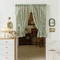 thumbnail image 1 of Sunyuer Rod Pocket Lace Sheer Door Curtain French Retro Style Mesh Floral Semi Voile Curtain for Patio Door Living Room with Tieback, 2 Panels, 1 of 7