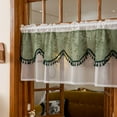 thumbnail image 1 of Sunyuer Rustic Boho Curtain Valance for Kitchen Window Farmhouse Handmade Crochet Curtain Tiers for Coffee Decor Room Divider Rod Pocket Hollow Short Lace Curtains for Bathroom Closet 1 Panel, 1 of 9
