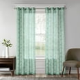 thumbnail image 1 of Sunyuer Sheer Curtains Floral Embroidery Drapes, 84 inch Voile Light Filtering Window Curtain Set for Living Room Bedroom, 2 Panels, Blue, 1 of 5