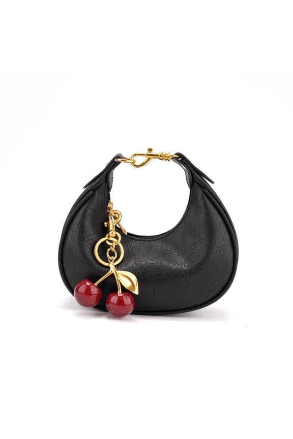 Small Top Handle Bags for Women Mini Purses Cute Ladies Handbags Crescent Mini Crossbody Bags with Cherry