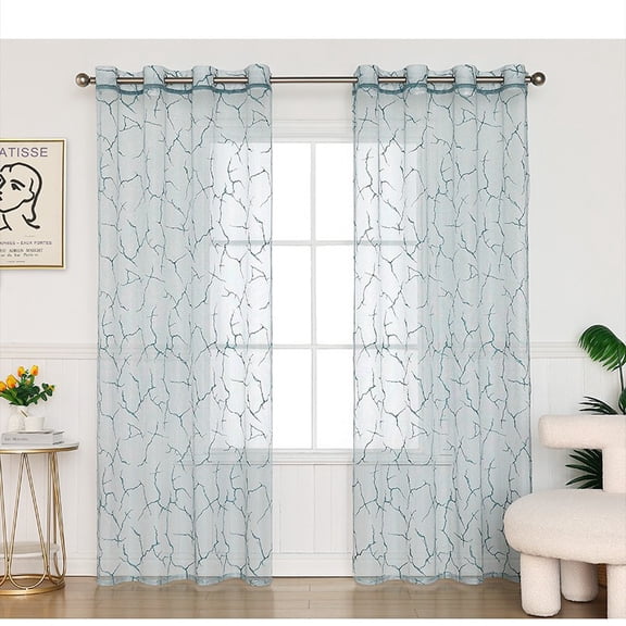 Sunyuer Tree Branch Sheer Curtains for Bedroom- Sheer Curtains Branch Pattern Window Curtains for Bedroom, 2 Panels
