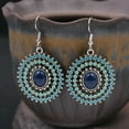 thumbnail image 1 of Sunyuer Vintage Bohemian Dangle Earrings for Women Retro Geometric Round Earrings Hollow Out Sculpted Ethnic Earrings Boho Statement Earrings for Women, 1 of 6