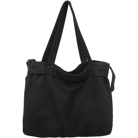 Sunyuer Vintage Canvas Tote Bag for Women Men, Casual Messenger Bag Large Crossbody Bag Working Shoulder Bag with Pockets