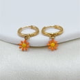 thumbnail image 1 of Sunyuer Vintage Daisy Flower Dangle Drop Earrings - Little Daisy Hoop Huggie Earrings - Minimal Earrings for Women, 1 of 8