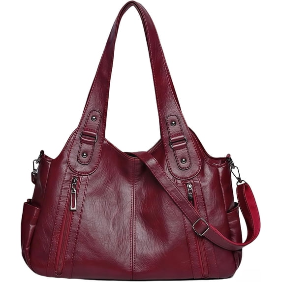 Sunyuer Vintage Hobo Bag for Women - Large Capacity Crossbody Shoulder Handbag with Multi Pockets, 3-Way Carry, Adjustable Strap