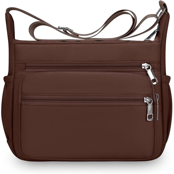 Sunyuer Waterproof Oxford Crossbody Bag for Women, Multi-Pocket Lightweight Adjustable Wide Strap Shoulder Messenger Bag Large Capacity Casual Handbag for Travel Shopping Daily Work