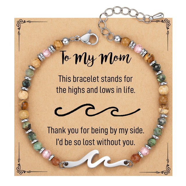 Sunyuer Wave Bracelets for Women, Christmas Stocking Stuffers, Jewelry Gifts for Best Friend, Sister, Mom, Daughter | 21st 30th 40th 50th 60th 70th Birthday Gifts for Women