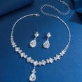 thumbnail image 1 of Sunyuer Wedding Necklace Earring for Women, Charm Gorgeous Crystal Dancing Party Bridal Elegant for Daily Brides Necklaces Earrings Jewelry Set, 1 of 7
