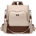 thumbnail image 1 of Sunyuer Women Anti Theft Backpack Purse, Color Block Fashion Ladies Backpack, Lightweight Casual Travel Daypack, Convertible Crossbody Shoulder Handbag with Bow Decor for Shopping Work Trip, 1 of 8