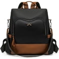 thumbnail image 1 of Sunyuer Women Anti Theft Backpack Purse, Color Block Fashion Ladies Backpack, Lightweight Casual Travel Daypack, Convertible Crossbody Shoulder Handbag with Bow Decor for Shopping Work Trip, 1 of 8