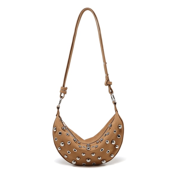 Sunyuer Women Retro Rivet Shoulder Bag Metal Stud Crossbody Bag Trendy Handbag