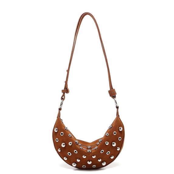 Sunyuer Women Retro Rivet Shoulder Bag Metal Stud Crossbody Bag Trendy Handbag