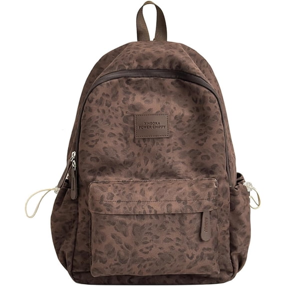 Sunyuer Women Soft Leopard Print Backpack, Large Capacity Lightweight Backpack, Fashion Casual Travel Daypack, Multi Pockets Water Resistant Laptop Backpack