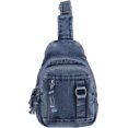thumbnail image 1 of Sunyuer Women Vintage Denim Sling Bag, Lightweight Casual Crossbody Chest Bag, Multi Pocket Denim Fanny Pack Adjustable Strap Daypack for Travel Walking Commute, 1 of 7