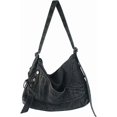 thumbnail image 1 of Sunyuer Women Vintage Washed Denim Hobo Bag, Large Capacity Commuter Shoulder Tote Handbag, Casual Retro Denim Crossbody Bag with Adjustable Strap for Work Travel Daily Use, 1 of 7