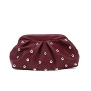 Sunyuer Womens Clutch Purse,Detachable Chain Shoulder Bag, Dumpling Crossbody Bag, Wrinkled Studded Evening Clutch