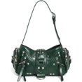 thumbnail image 1 of Sunyuer Y2K Rivet Shoulder Bag for Women, Vintage Crinkled PU Leather Underarm Handbag, Punk Studded Crossbody Purse, Fashion Adjustable Strap Biker Bag for Daily Commute, 1 of 6