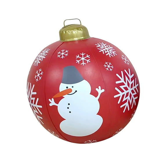 WJSXC 23.6" Christmas Inflatable Ball, Giant PVC Inflatable Christmas Ball Decor, Christmas Tree Ornament Decoration, for Home Indoor Outdoor Xmas Decor Toy Gift