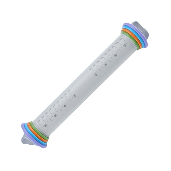 SuoKom Adjustable Steel Rolling Pin, with 4 Removable Rings and Mat for Baking