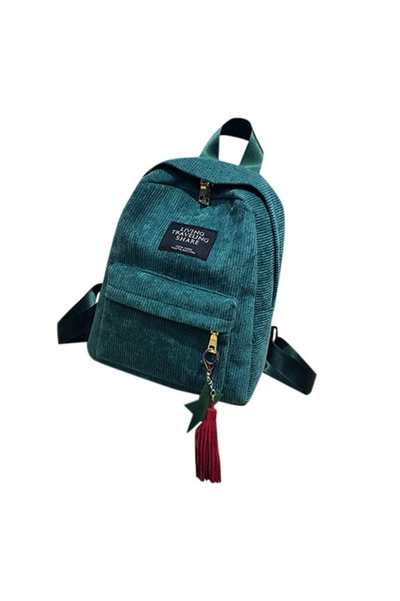 SuoKom Backpack Purse for Women, Fashion Corduroy Small Bags for Women with Charm Tassel, Multipurpose Design Mini Backpack Travel Bag Handbags Shoulder Bag, Gifts for Women