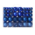 thumbnail image 1 of SuoKom Christmas Balls, 100Pcs Blue Christmas Balls Hanging Ornaments Shatterproof Delicate Baubles Set, for Home Holiday Party Xmas Tree Decoration (3 Size Combinations), 1 of 8