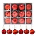 thumbnail image 1 of WJSXC Christmas Balls, 12Pcs 2.36 Inch Red Christmas Balls Hanging Ornaments Shatterproof Delicate Baubles Set, for Home Holiday Party Xmas Tree Decoration Gifts, 1 of 10