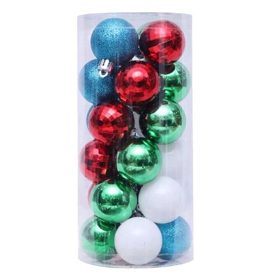 SuoKom Christmas Balls, 24Pcs 1.57 Inch Multicolor Christmas Balls Hanging Ornaments Shatterproof Delicate Baubles Set, for Home Holiday Party Xmas Tree Decoration Gifts
