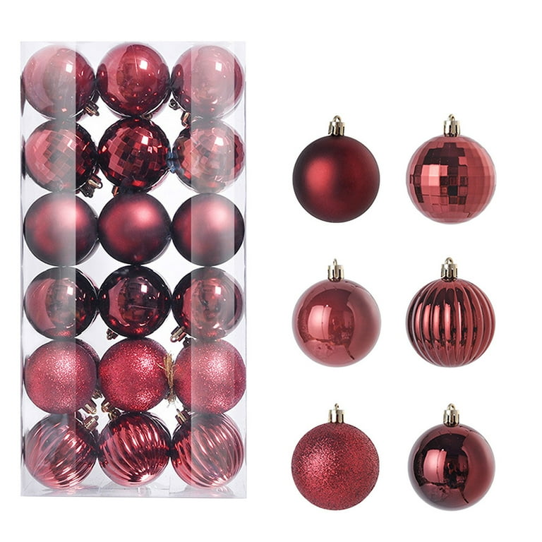 Burgundy christmas balls deals
