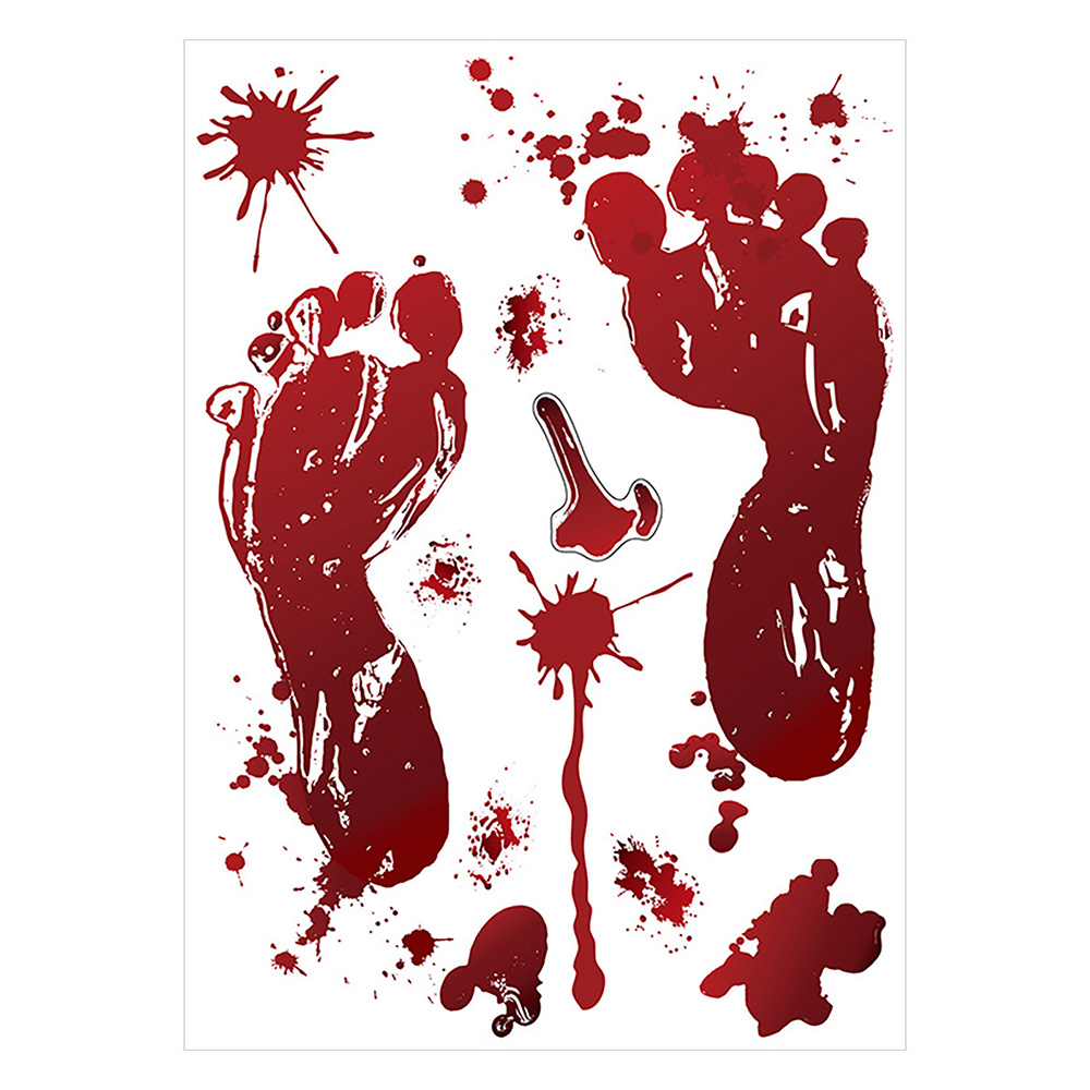 SuoKom Halloween Wall Stickers Decals, DIY Bloody Handprints Footprints