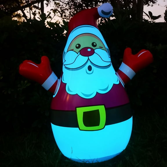 SuoKom LED Color Changing Light Santa Christmas Yard Inflatable, 31.5 in