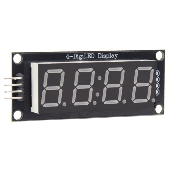 Suodoka 0.36 inches / 0.9 cm 4-Digit 7-Segment LED Display Tube Module Common Anode TM1637 Blue for Optoelectronic Projects