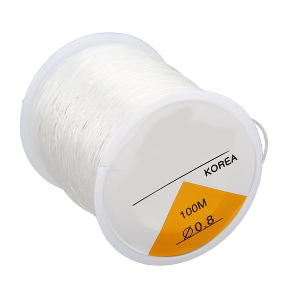 Suodoka 0.8mm Clear Elastic String, Transparent Round Bead Stretch Cord for DIY Jewelry Making, Bracelets, and Beading Crafts - 100 Meters / 109.4 Yards