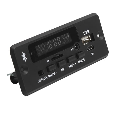 Suodoka 02CABT Universal WAV Decoding Module MP3 Decoder Board with Bluetooth Call, Remote Control Included, High Performance Audio Receiver for Car Speakers, Black, 5.12 inches / 13 cm