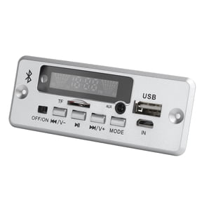 Suodoka 02CABT Universal WAV Decoding Module MP3 Decoder Board with Bluetooth Call, Remote Control Included, High Performance Audio Receiver for Car Speakers, Silver, 5.12 inches / 13 cm
