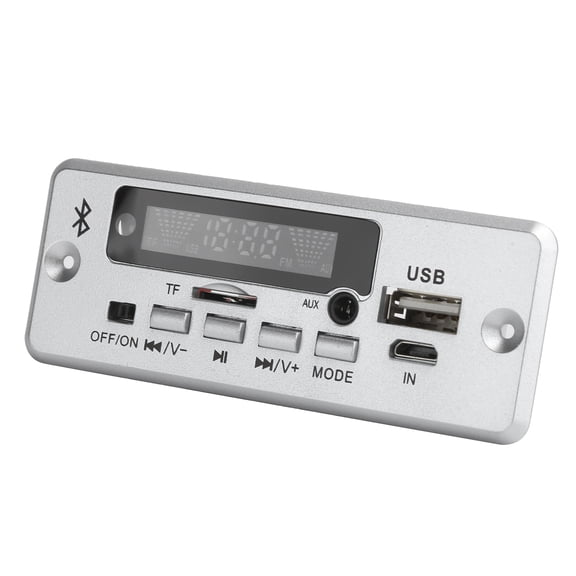 Suodoka 02CABT Universal WAV Decoding Module MP3 Decoder Board with Bluetooth Call, Remote Control Included, High Performance Audio Receiver for Car Speakers, Silver, 5.12 inches / 13 cm