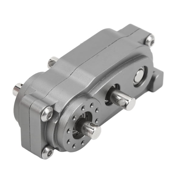 Suodoka 1/10 Scale RC Crawler Gearbox Transfer Case, 2 Speed CNC Aluminum Alloy Frame Upgrade Part for 313mm Wheelbase Cars, Includes Mounting Screws, 2.4in x 1.4in x 0.9in (60x36.5x24mm), Titanium