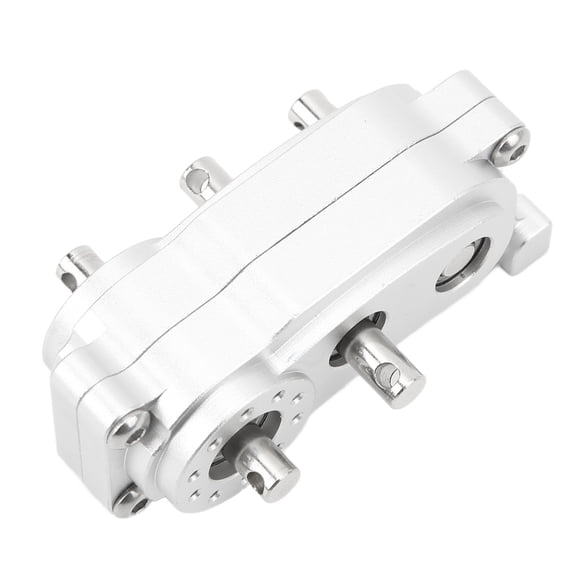 Suodoka 1/10 Scale RC Crawler Gearbox Transfer Case, 2 Speed CNC Aluminum Alloy Frame Upgrade Part for 313mm Wheelbase Cars, Includes Mounting Screws, 2.4in x 1.4in x 0.9in (60x36.5x24mm), Silver
