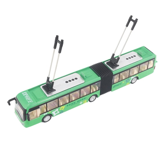 Suodoka 1:48 Scale Electronic City Bus Model Toy, Interactive Light and Sound Educational Play Vehicle for Kids, Realistic Transport Bus Toy, 13.39 inches / 34 cm (Green Edition)