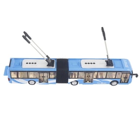 Suodoka 1:48 Scale Electronic City Bus Model Toy, Interactive Light and Sound Educational Play Vehicle for Kids, Realistic Transport Bus Toy, 13.39 inches / 34 cm (Blue Edition)