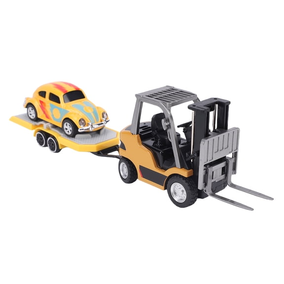 Suodoka 1/64 Scale Remote Control Forklift, 2.4Ghz Mini RC Construction Vehicle Toy with Detachable Trailer, Working Lights and Sound Effects, Earth Yellow (4.45x2.56x1.42 inches / 11.3x6.5x3.6 cm)