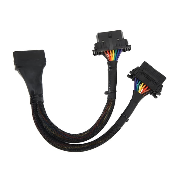 Suodoka 1 IN 2 OBD2 Extension Cable 16Pin 30cm Length Male to Dual Female Diagnostic Adapter Cable
