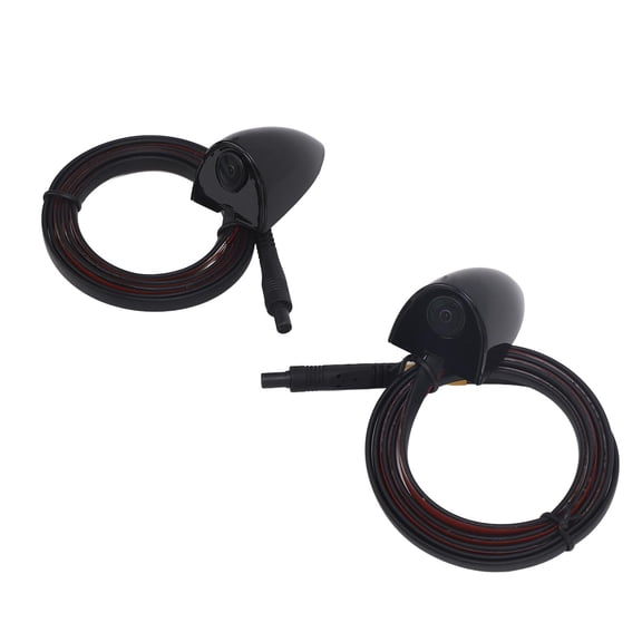 Suodoka 1 Pair Car Side View Camera AHD 720P Wide Angle Waterproof Side View Reverse Backup Camera Universal Fit for Vehicles DC12V (Black, 6.69 inches / 17 cm)