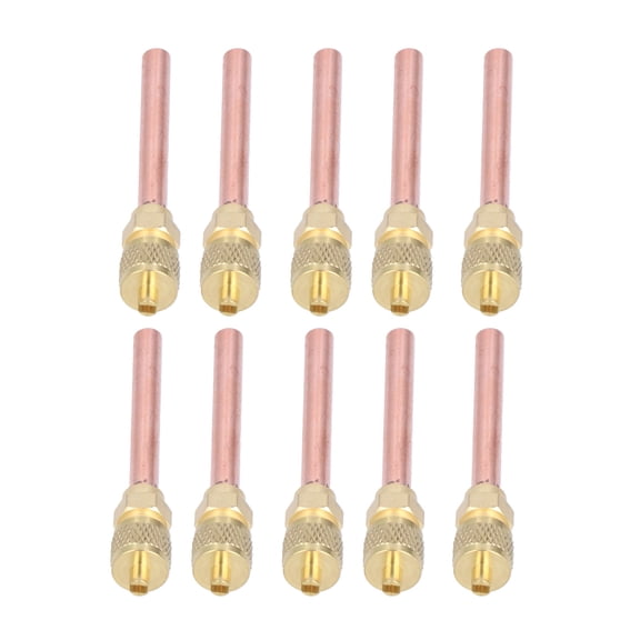 Suodoka 10 Pcs 1/4SAE HVAC Filling Access Valve Air Conditioner Brass Check Valve for R22 R12 R134 Refrigeration Service Access Valve (11.00 cm / 4.33 inches)