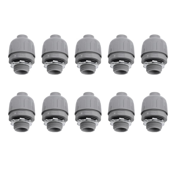 Suodoka 10 Pcs Liquid Tight Conduit Connector 1 Inch NPT Nylon 6 Electrical Conduit Fitting For PVC Flexible Pipe Home Outdoor Tool Waterproof Durable Heavy Duty Set