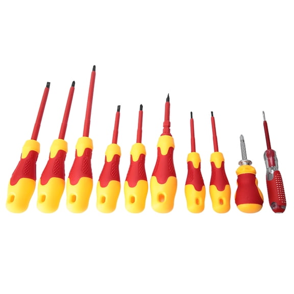 Suodoka 10-Piece Multifunction Electrician Insulated Screwdriver Set Slot Cross Hand Tools