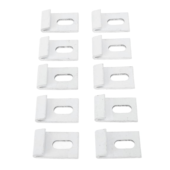 Suodoka 10 Pieces Aluminum Greenhouse Base Hook Set Heavy Duty Clips Fixings Attaches Fixture Set for Garden Buildings Film Sunshade Net Easy Installation Replacement Accessories White 1.3 Inches