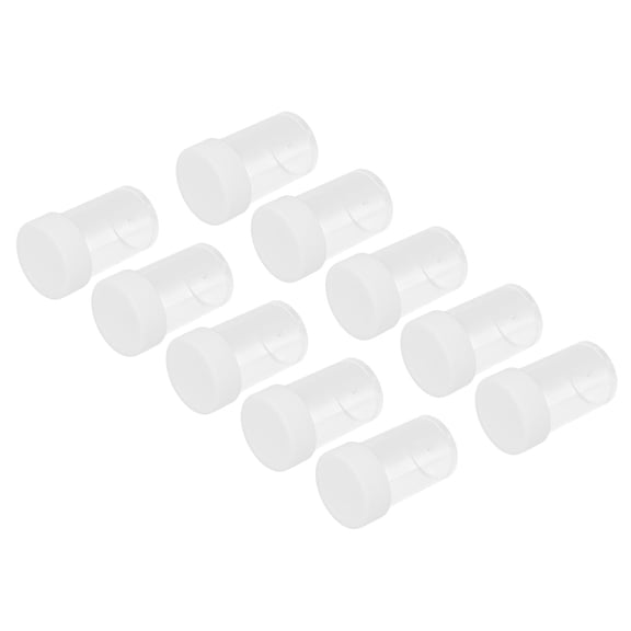 Suodoka 10 Pieces Clear Plastic Nail Art Storage Jars Empty Mini Cosmetic Sample Containers Round Pots for Leaf Tea, Herb, Lotion, Powder, and Makeup Accessories Organization (5.91 inches / 15 cm)