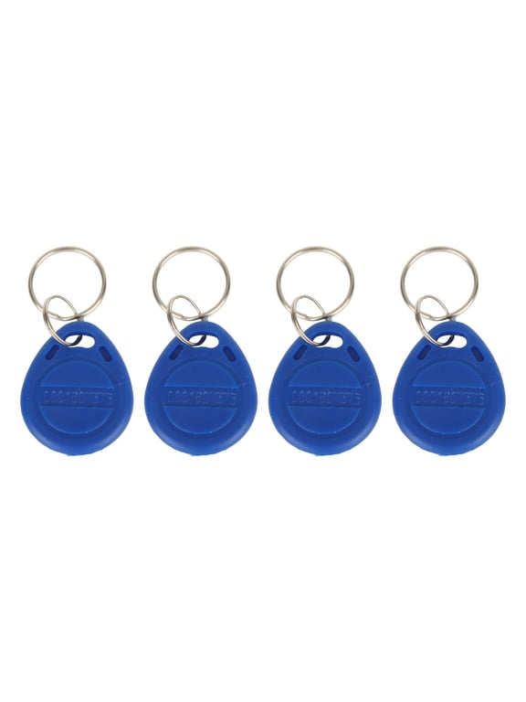 100 Pcs Blue Keychains RFID Proximity ID Card Key Tags for Security Access Control Systems, 125 kHz Frequency, Durable ABS Housing, Small Portable Office Entry Fobs