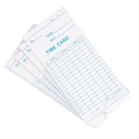 Suodoka 100 Pcs Universal Attendance Time Cards, 7.09 x 3.27 in (180 x 83 mm), Dual Sided Employee Time Clock Sheet for Microcomputer Machine, Office and Business Supplies, Beige