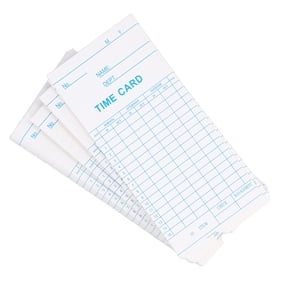 Suodoka 100 Pcs Universal Attendance Time Cards, 7.09 x 3.27 in (180 x 83 mm), Dual Sided Employee Time Clock Sheet for Microcomputer Machine, Office and Business Supplies, Beige